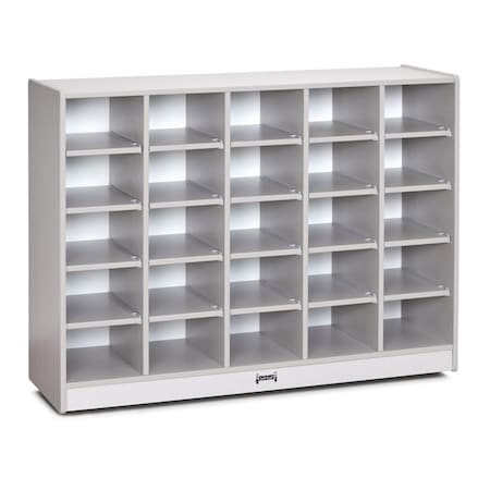 Jonti-Craft Rainbow Accents 25 Cubbie-Tray Mobile Storage, without Trays, Gray 0425JCWW000